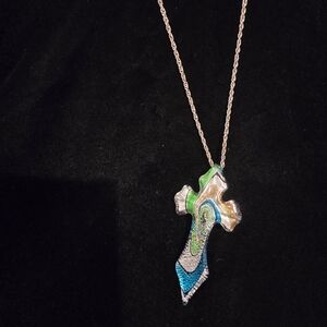 Colorful Cross Pendant Necklace